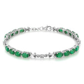 Zambian Emerald Silver Bracelet