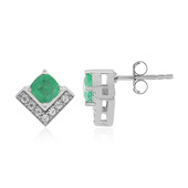 Ethiopian Emerald Silver Earrings