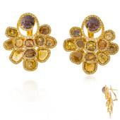18K PK Fancy Diamond Gold Earrings (de Melo)