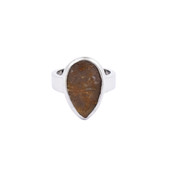 Brown Moss Agate Silver Ring