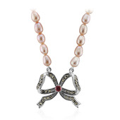 Pink Freshwater Pearl Silver Necklace (TPC)