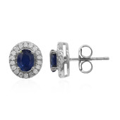 10K Ceylon Blue Sapphire Gold Earrings