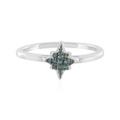 SI1 Blue Diamond Silver Ring