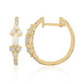 14K White Opal Gold Earrings