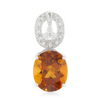 Imperial Red Citrine Silver Pendant