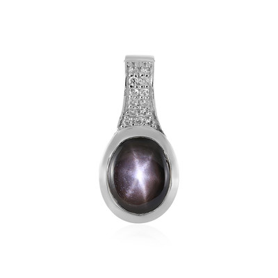 Black Star Sapphire Silver Pendant