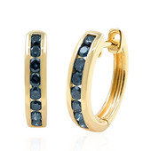 9K SI2 Blue Diamond Gold Earrings