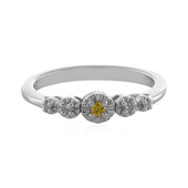 I2 Yellow Diamond Silver Ring