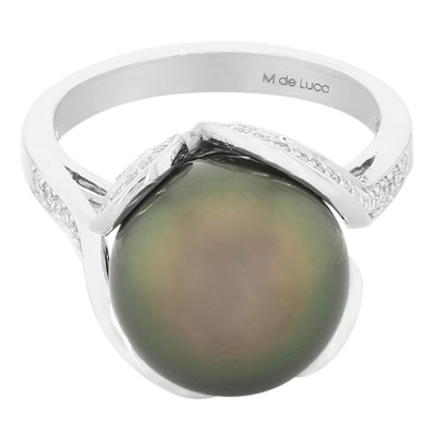 10K Tahitian Pearl Gold Ring (M de Luca)