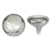 Mother of Pearl Silver Ring