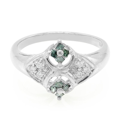 Forest Green Diamond Silver Ring (Molloy)