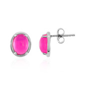 Pink Ethiopian Opal Silver Earrings