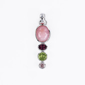 Pink Andenian Opal Silver Pendant