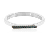 I3 Blue Diamond Silver Ring