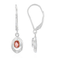 Padparadscha Sapphire Silver Earrings