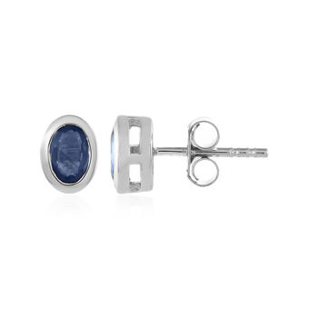 Royal Affair Genuine Pink and Blue Sapphire Sterling Silver Earrings