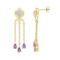 18K Unheated Ceylon Purple Sapphire Gold Earrings (AMAYANI)