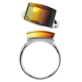 Baltic Amber Silver Ring (MONOSONO COLLECTION)