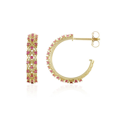 9K Pink Sapphire Gold Earrings (Ornaments by de Melo)