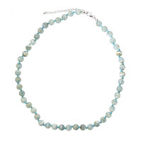 Blue Aragonite Silver Necklace