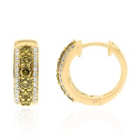 14K SI1 Green Diamond Gold Earrings (CIRARI)