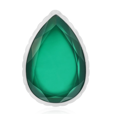 Green Chalcedony Silver Pendant (MONOSONO COLLECTION)