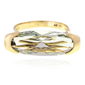 9K Green Amethyst Gold Ring