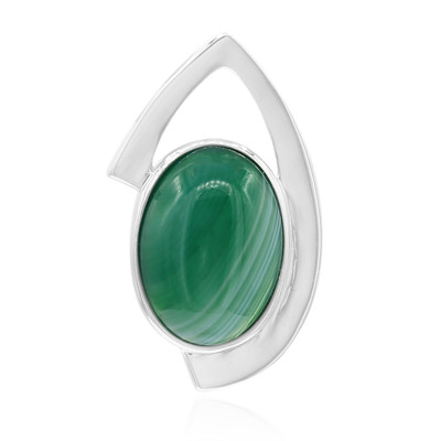 Green Agate Silver Pendant