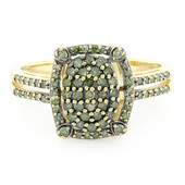 14K Green Diamond Gold Ring