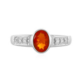 Fire Opal Silver Ring