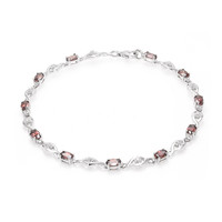 Red Zircon Silver Bracelet