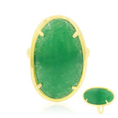 Green Jade Silver Ring