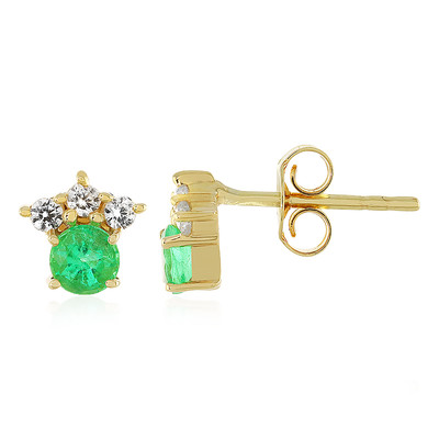 9K Colombian Emerald Gold Earrings