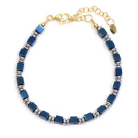 Royal Blue Hematite Silver Bracelet