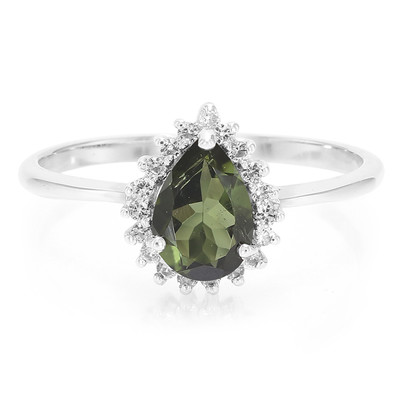 Green Tourmaline Silver Ring