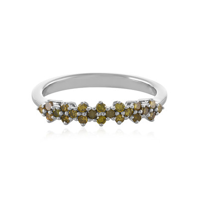 I1 (Yellow Diamond) Silver Ring