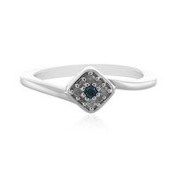 I2 Blue Diamond Silver Ring