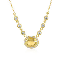 Golden Beryl Silver Necklace