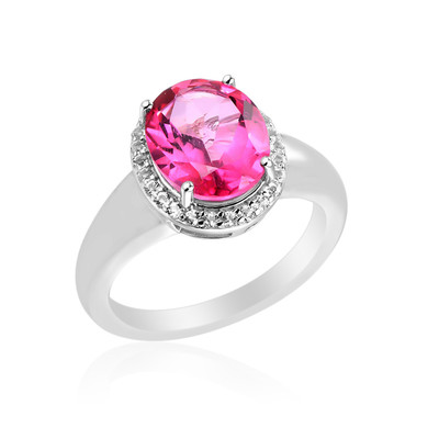 Pink Topaz Silver Ring