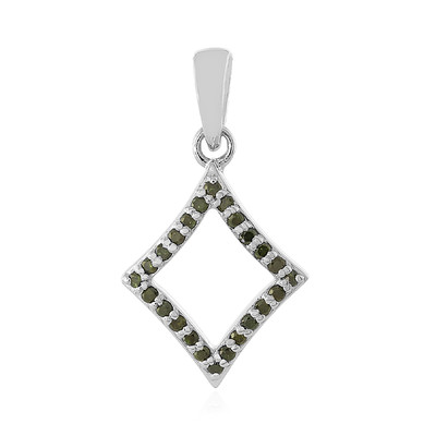 I3 Green Diamond Silver Pendant