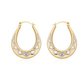9K PK (H) Diamond Gold Earrings