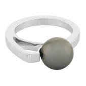 Tahitian Pearl Silver Ring (MONOSONO COLLECTION)