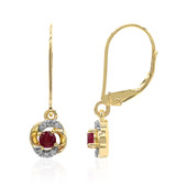 9K Red Beryl Gold Earrings