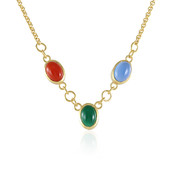 Blue Chalcedony Brass Necklace (Juwelo Style)