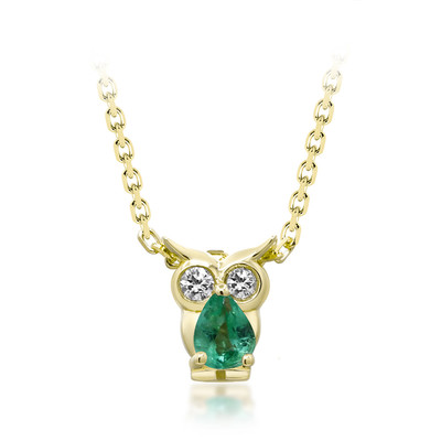 14K AAA Zambian Emerald Gold Necklace (CIRARI)