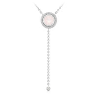 Angelandia Rose Quartz Silver Necklace
