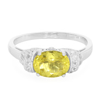 Yellow Beryl Silver Ring