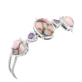 Pink Opal Mosaic Silver Bracelet (Dallas Prince Designs)