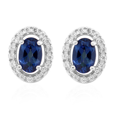 Royal Blue Topaz Silver Earrings