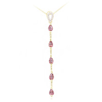 10K Unheated Padparadscha Sapphire Gold Necklace